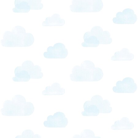 Manhattan Comfort Hillsboro Irie Blue Clouds 33 ft L X 209 in W Wallpaper BR4060-138930